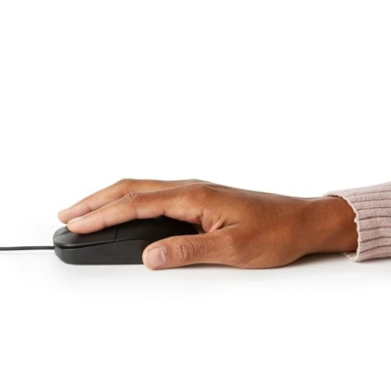AmazonBasics 3-Button USB Wired Mouse (Black) - 1.5 M Cable AmazonBasics 3-Button USB Wired Mouse (Black) - 1.5 M Cable