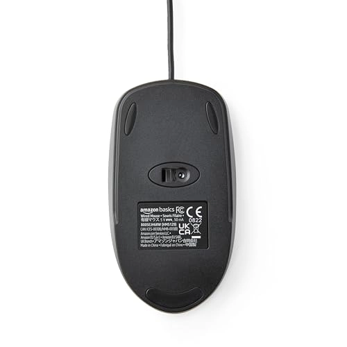 AmazonBasics 3-Button USB Wired Mouse (Black) - 1.5 M Cable