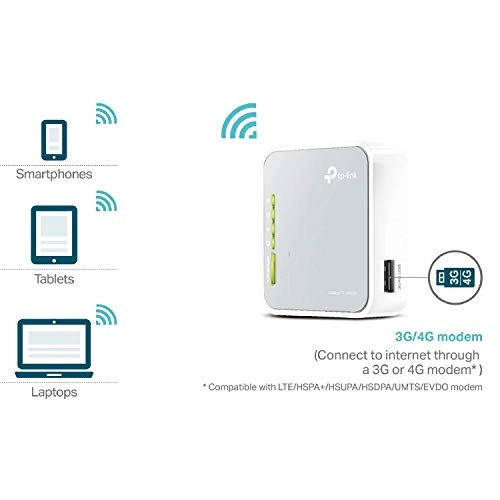 TP-Link 300Mbps Wireless 3G/4G Portable Router(TL-MR3020) with Mini USB Port  Grey