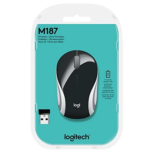 Logitech M187 Ultra Portable Wireless Mouse, 2.4 GHz with USB Receiver (Black) Logitech M187 Ultra Portable Wireless Mouse, 2.4 GHz with USB Receiver (Black)