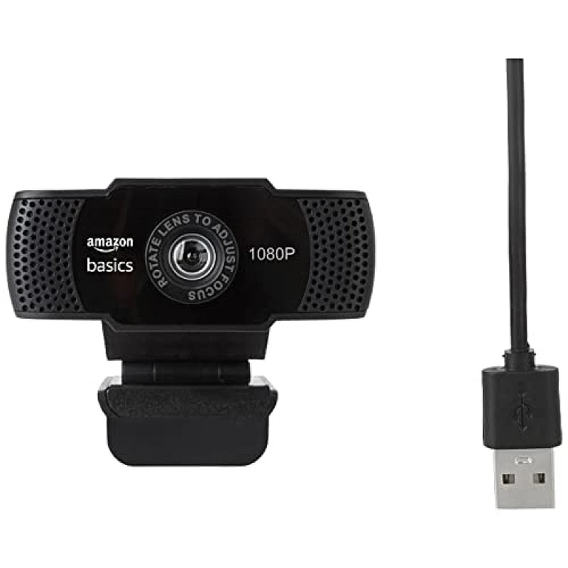 Amazon Basics Manual Focus Full HD 1080P 2.1 Megapixel 30 FPS Web Camera (Black) Amazon Basics Manual Focus Full HD 1080P 2.1 Megapixel 30 FPS Web Camera (Black)