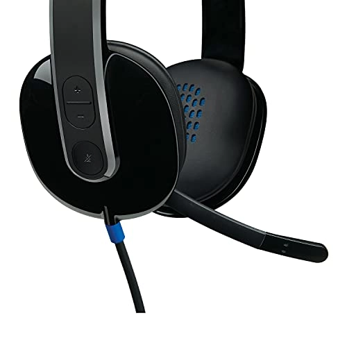 Logitech H540 Stereo Wired On Ear Headphones With Mic With Noise-Cancelling Usb, On Ear Controls (Black)