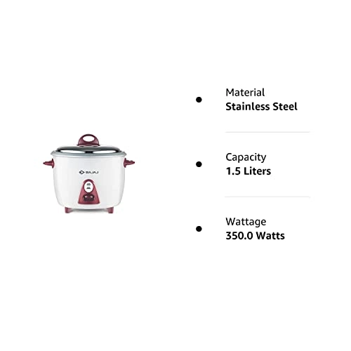Bajaj Majesty New RCX 3 350-Watt Multifunction Rice Cooker (White And Pink)