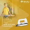 Bajaj Plastic Popular Plus 750W Dry Iron with Advance Soleplate and Anti-Bacterial German Coating Technology, White
