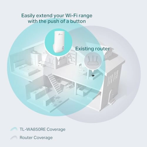 TP-Link TL-WA850RE Single Band 300Mbps RJ45 Wireless Range Extender White TP-Link TL-WA850RE Single Band 300Mbps RJ45 Wireless Range Extender White