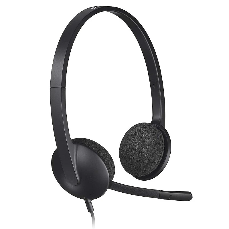 Logitech H340 Wired Headset Stereo Headphones with Noise Cancelling Microphone USB PC Mac Laptop Black Logitech H340 Wired Headset Stereo Headphones with Noise Cancelling Microphone USB PC Mac Laptop Black