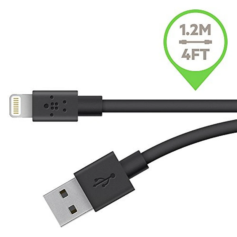 Belkin MFi Certified Lightning to USB Charge and Sync Cable for iPhone and iPad - Black Belkin MFi Certified Lightning to USB Charge and Sync Cable for iPhone and iPad - Black