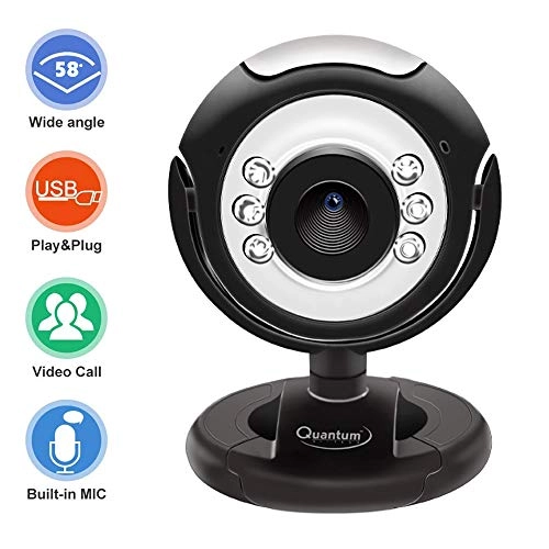 Quantum QHM495LM 6 Light Webcam For Laptop And Desktop (Black) Quantum QHM495LM 6 Light Webcam For Laptop And Desktop (Black)