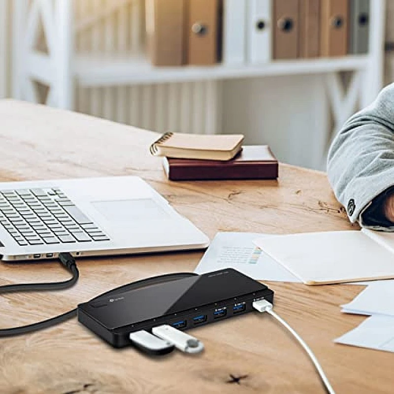 TP-Link Powered USB Hub with 7 Data Smart Charging USB 3.0 Ports, Compatible with Windows TP-Link Powered USB Hub with 7 Data Smart Charging USB 3.0 Ports, Compatible with Windows