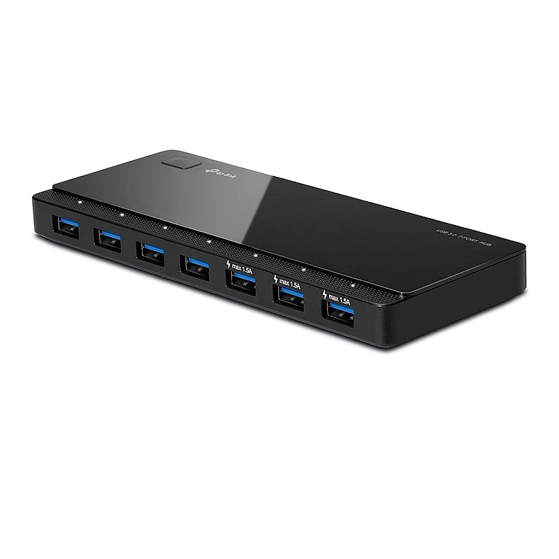 TP-Link Powered USB Hub with 7 Data Smart Charging USB 3.0 Ports, Compatible with Windows TP-Link Powered USB Hub with 7 Data Smart Charging USB 3.0 Ports, Compatible with Windows