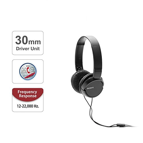 Sony MDR-ZX110AP Wired On-Ear Headphones Black