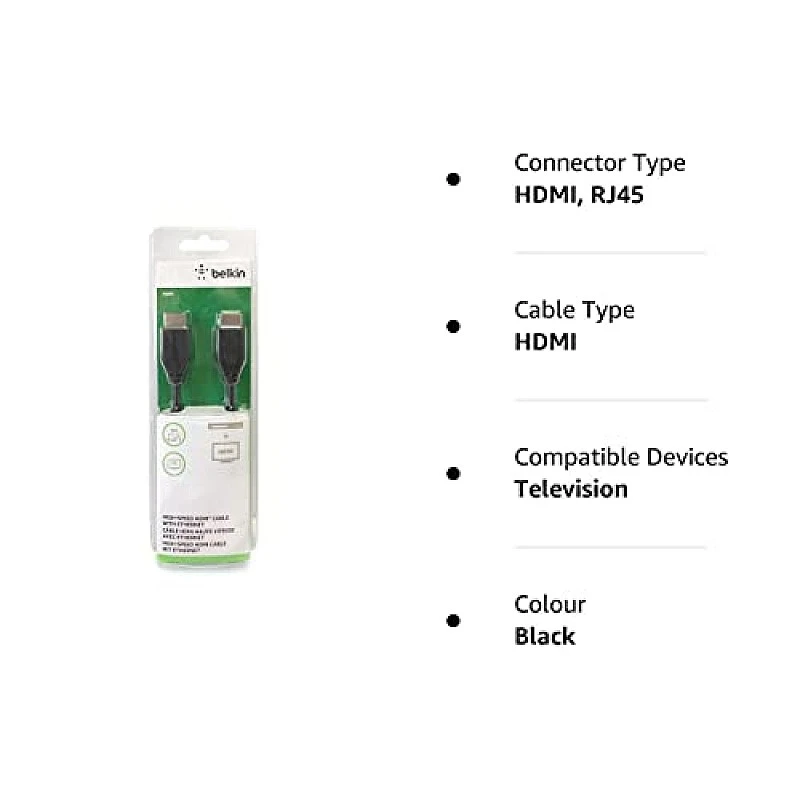Belkin High Speed HDMI Cable with Ethernet - 5 Meter (Black) Belkin High Speed HDMI Cable with Ethernet - 5 Meter (Black)