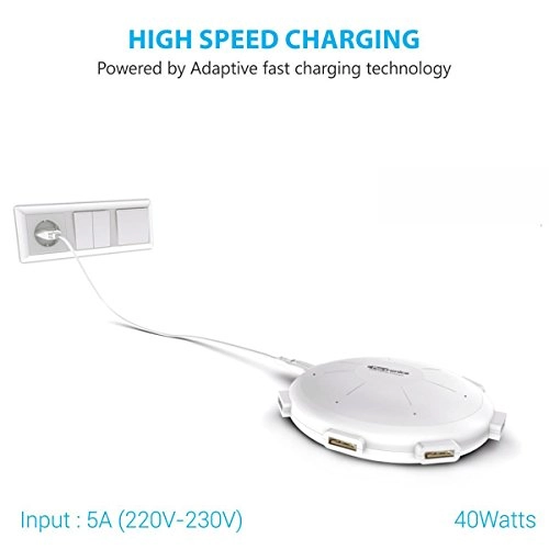 Portronics POR 343 UFO 6 Ports 8A Home Charging Station (White) Portronics POR 343 UFO 6 Ports 8A Home Charging Station (White)