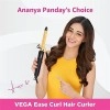 VEGA Ease Curl 25 mm Barrel Hair Curler With Ceramic Coated Plates, (VHCH-02, Beige)