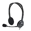 Logitech H111 Wired On Ear Headphones With Mic Black- Logitech H111 Wired On Ear Headphones With Mic Black-