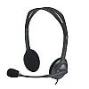 Logitech H111 Wired On Ear Headphones With Mic Black- Logitech H111 Wired On Ear Headphones With Mic Black-
