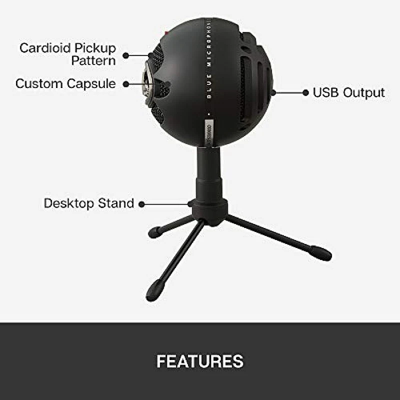 Blue Microphones Snowball iCE Plug n Play USB Microphone for Recording, Streaming, Podcasting, Gaming on PC and Mac black Blue Microphones Snowball iCE Plug n Play USB Microphone for Recording, Streaming, Podcasting, Gaming on PC and Mac black