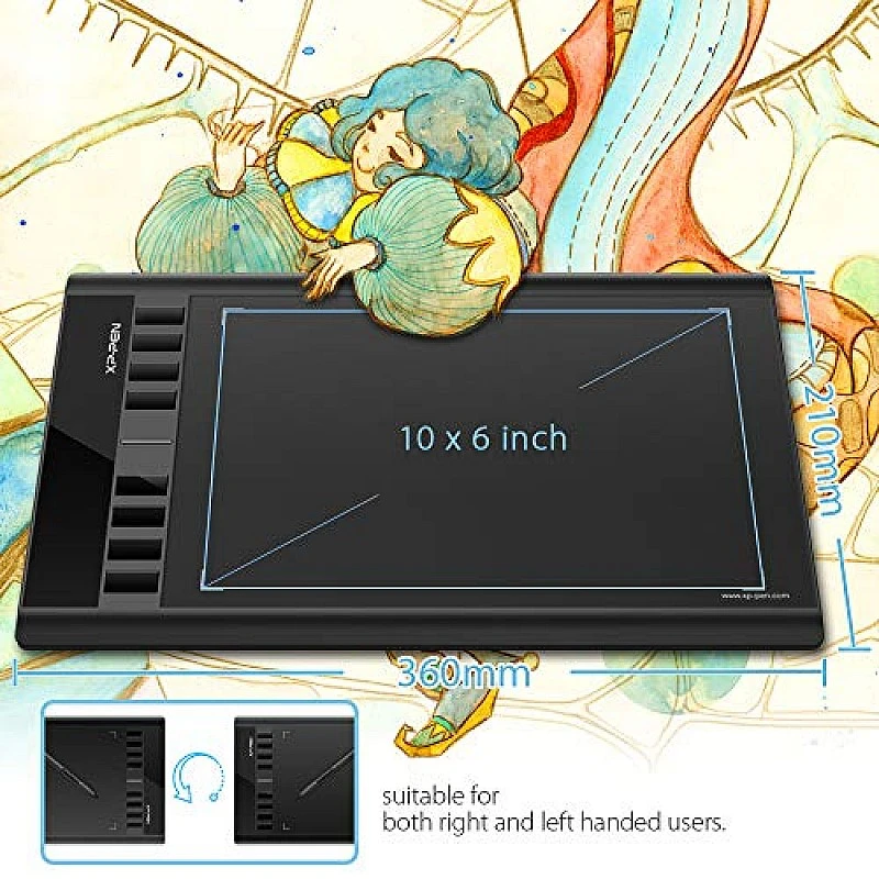 XP-Pen Star03 V2 8192 Levels of Pressure Sensitivity, Battery-Free Stylus, 8 Shortcut Keys and 8 nibs Graphics Drawing Tablet Pen (10 x6 Size) XP-Pen Star03 V2 8192 Levels of Pressure Sensitivity, Battery-Free Stylus, 8 Shortcut Keys and 8 nibs Graphics Drawing Tablet Pen (10 x6 Size)