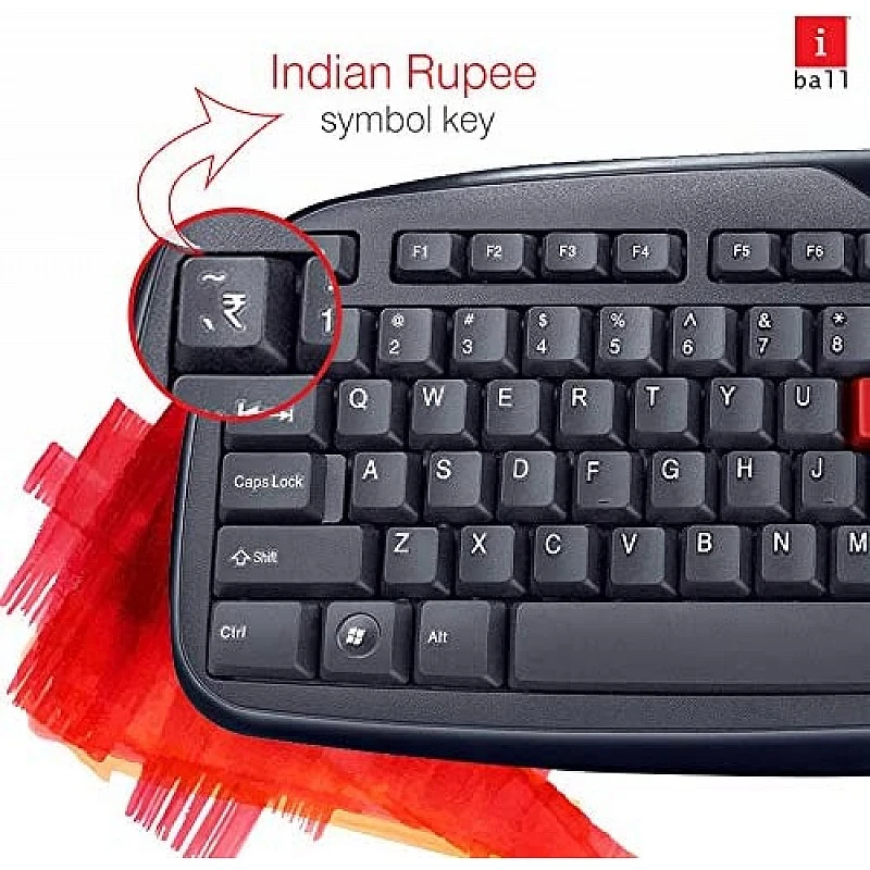 iBall Wintop Soft Key Keyboard and Mouse Combo with Water Resistant Design Black Keyboard- iBall Wintop Soft Key Keyboard and Mouse Combo with Water Resistant Design Black Keyboard-