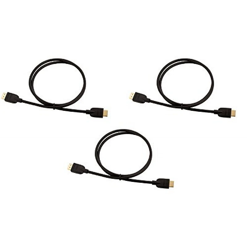AmazonBasics 3-Feet High-Speed HDMI 2.0 Cable, Pack of 3 (Black) AmazonBasics 3-Feet High-Speed HDMI 2.0 Cable, Pack of 3 (Black)