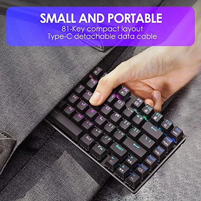 HUO JI RGB Mechanical Gaming Keyboard, E-Yooso Z-88 Compact 81 Keys Hot Swappable for Mac, PC, Black HUO JI RGB Mechanical Gaming Keyboard, E-Yooso Z-88 Compact 81 Keys Hot Swappable for Mac, PC, Black