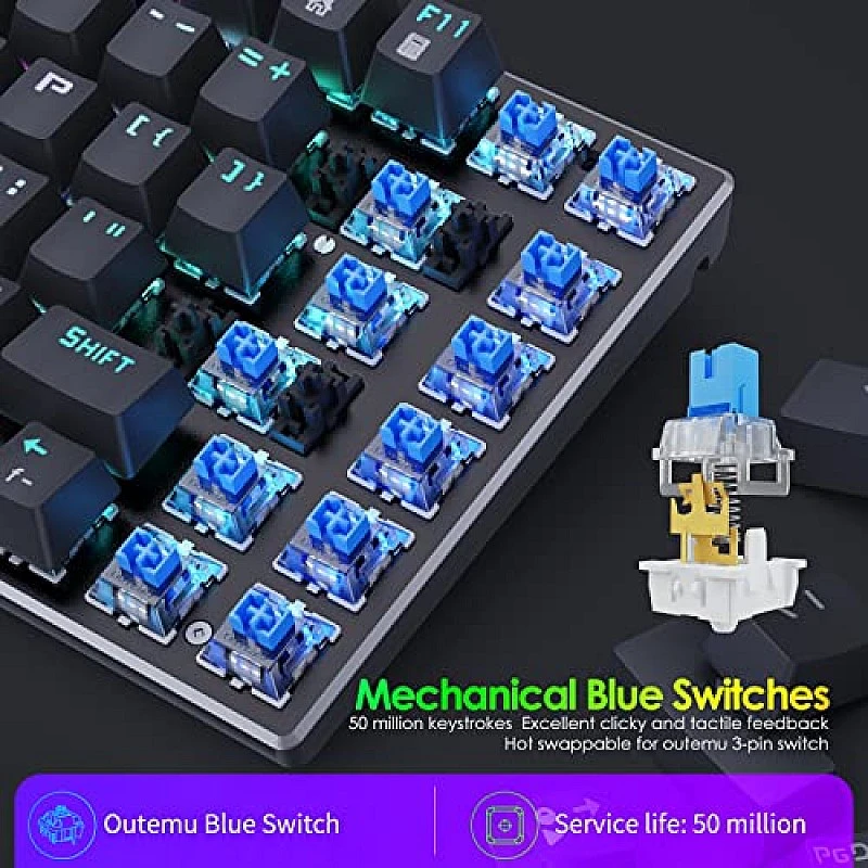 HUO JI RGB Mechanical Gaming Keyboard, E-Yooso Z-88 Compact 81 Keys Hot Swappable for Mac, PC, Black HUO JI RGB Mechanical Gaming Keyboard, E-Yooso Z-88 Compact 81 Keys Hot Swappable for Mac, PC, Black