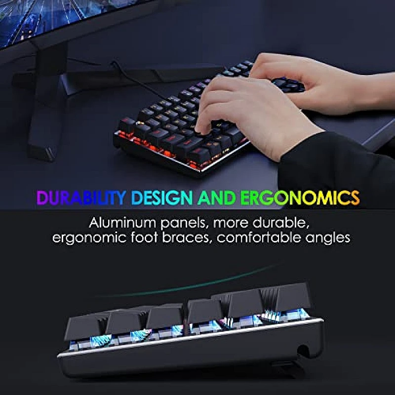 HUO JI RGB Mechanical Gaming Keyboard, E-Yooso Z-88 Compact 81 Keys Hot Swappable for Mac, PC, Black HUO JI RGB Mechanical Gaming Keyboard, E-Yooso Z-88 Compact 81 Keys Hot Swappable for Mac, PC, Black