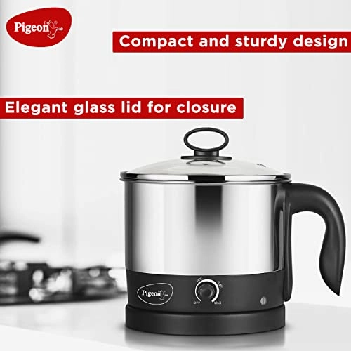 Pigeon Kessel Multipurpose Kettle (12173) 1.2 litres with Stainless Steel Body 600 Watt Black and Silver Pigeon Kessel Multipurpose Kettle (12173) 1.2 litres with Stainless Steel Body 600 Watt Black and Silver