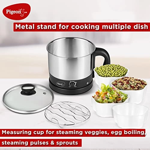 Pigeon Kessel Multipurpose Kettle (12173) 1.2 litres with Stainless Steel Body 600 Watt Black and Silver Pigeon Kessel Multipurpose Kettle (12173) 1.2 litres with Stainless Steel Body 600 Watt Black and Silver