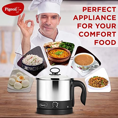 Pigeon Kessel Multipurpose Kettle (12173) 1.2 litres with Stainless Steel Body 600 Watt Black and Silver Pigeon Kessel Multipurpose Kettle (12173) 1.2 litres with Stainless Steel Body 600 Watt Black and Silver