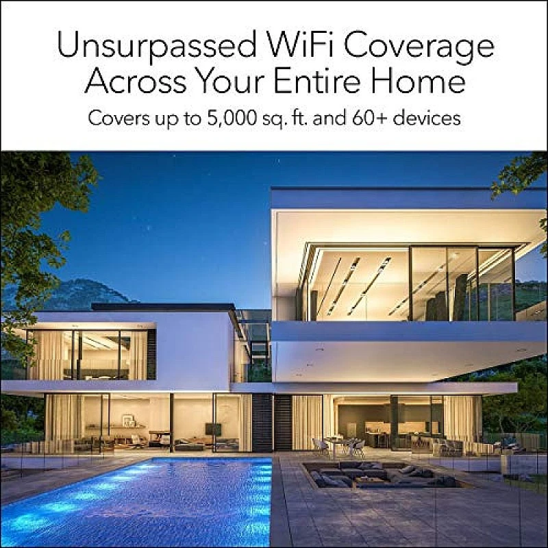 Netgear Orbi High Performance AC3000 Tri-Band Whole Home Mesh WiFi System with 3Gbps Speed (RBK50, 1 Router & 1 Satellite Covers Upto 5000 sqft) Netgear Orbi High Performance AC3000 Tri-Band Whole Home Mesh WiFi System with 3Gbps Speed (RBK50, 1 Router & 1 Satellite Covers Upto 5000 sqft)