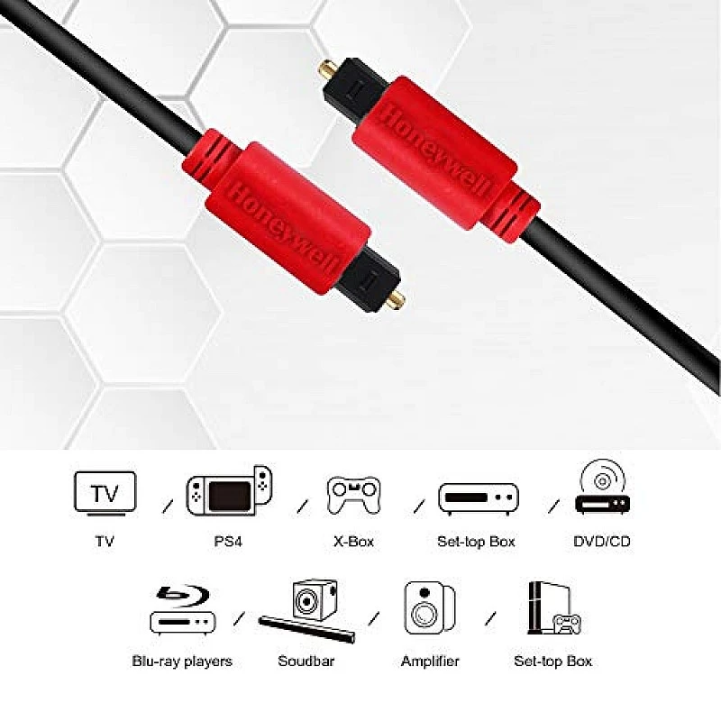 Honeywell Digital Optical TosLink Cable- 2Meters Honeywell Digital Optical TosLink Cable- 2Meters