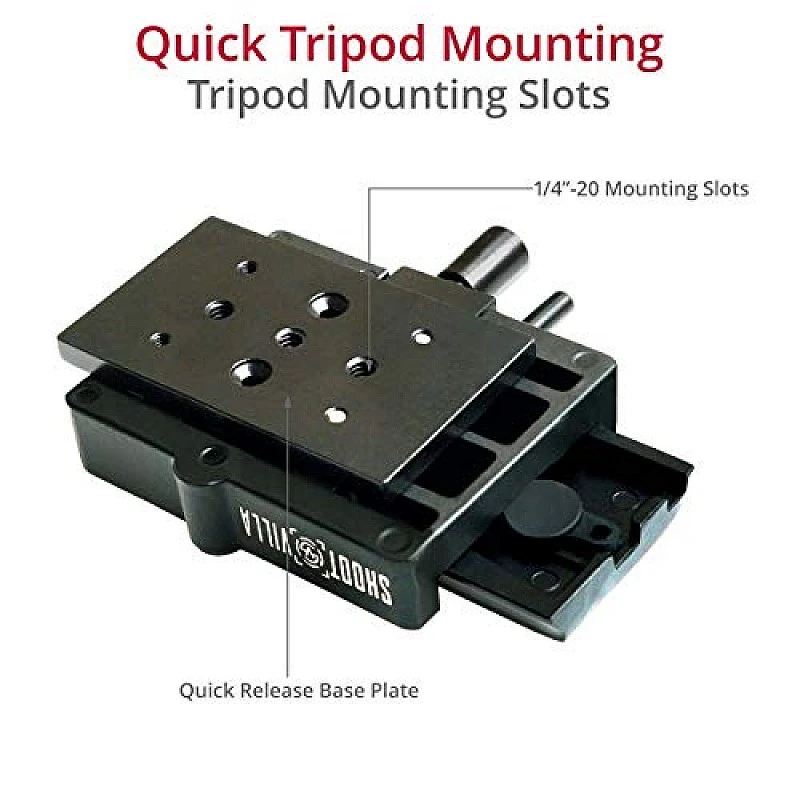 Shootvilla Quick Release Base Plate Aluminium for Tripod and DSLR Video Camera Stabilizer Slider,Black Shootvilla Quick Release Base Plate Aluminium for Tripod and DSLR Video Camera Stabilizer Slider,Black