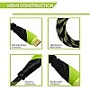 TIZUM HDMI Aura Gold Plated Braided Cable 4K High Speed HDMI to HDMI Cable 10.2Gbps with Ethernet Support (5 Ft/ 1.5 M) TIZUM HDMI Aura Gold Plated Braided Cable 4K High Speed HDMI to HDMI Cable 10.2Gbps with Ethernet Support (5 Ft/ 1.5 M)