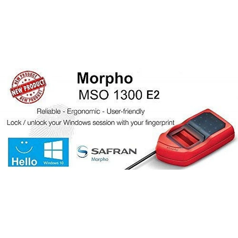 SAFRON MORPHO MSO 1300 E2 Fingerprint Scanner with USB Support (3x1.5-Inches, Red and Black)- SAFRON MORPHO MSO 1300 E2 Fingerprint Scanner with USB Support (3x1.5-Inches, Red and Black)-