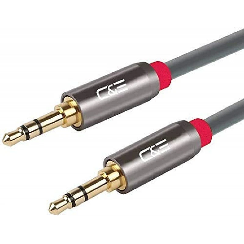 C&E CNE47203 15 FT(4.5 M) 3.5mm Aux Male to Male Extension Cable Grey C&E CNE47203 15 FT(4.5 M) 3.5mm Aux Male to Male Extension Cable Grey
