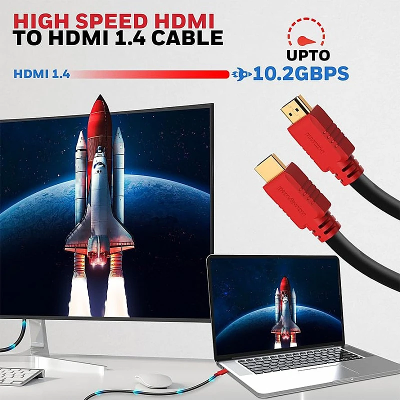 Honeywell HDMI 1.4 Cable with Ethernet (32.8ft/10M) High Speed HDMI Cable 10.2GBPS Black Honeywell HDMI 1.4 Cable with Ethernet (32.8ft/10M) High Speed HDMI Cable 10.2GBPS Black