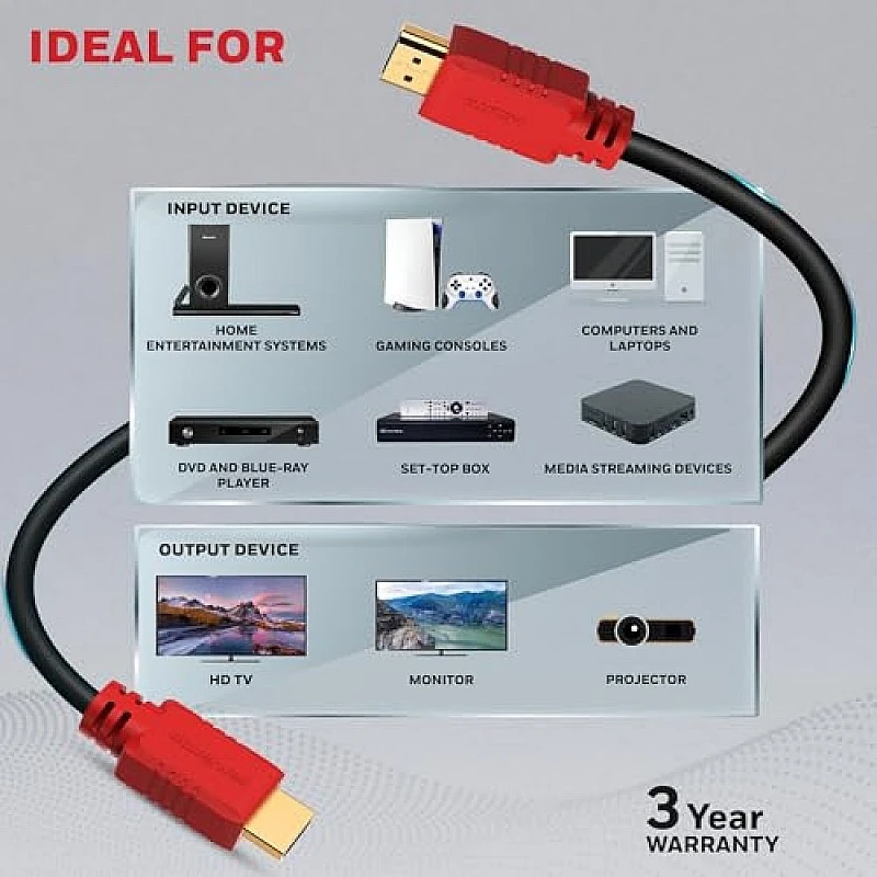Honeywell HDMI 1.4 Cable with Ethernet (32.8ft/10M) High Speed HDMI Cable 10.2GBPS Black Honeywell HDMI 1.4 Cable with Ethernet (32.8ft/10M) High Speed HDMI Cable 10.2GBPS Black