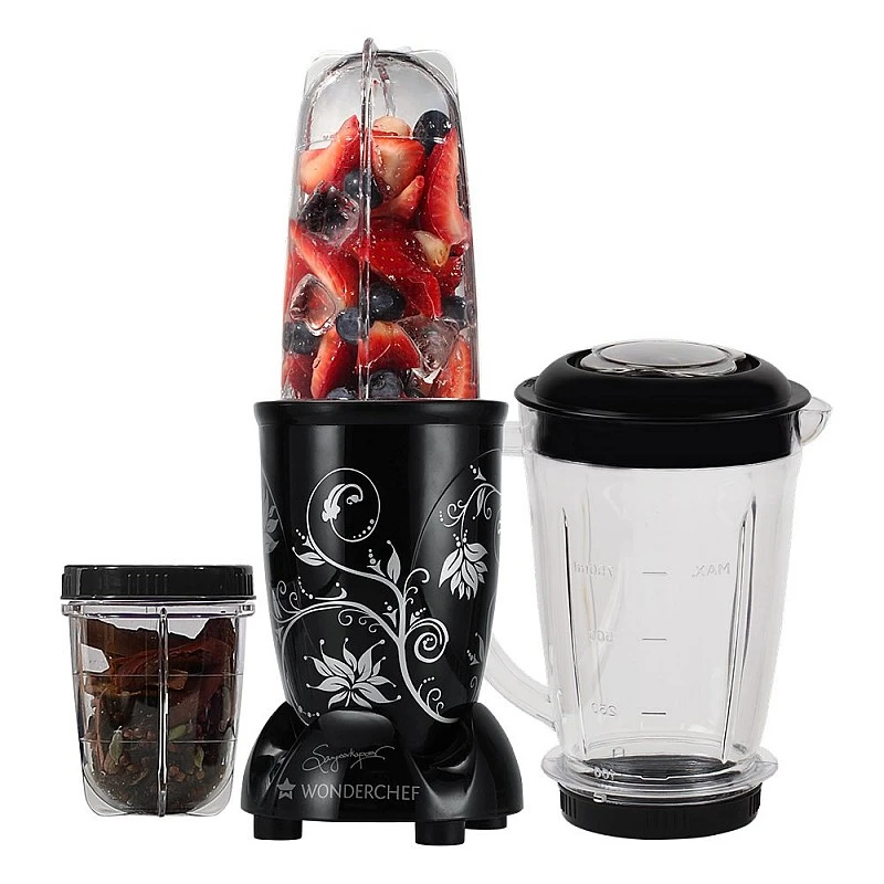 Wonderchef Nutri-blend Juicer, Mixer, Grinder, Blender & Smoothie Maker 22000 RPM, 400W Black Wonderchef Nutri-blend Juicer, Mixer, Grinder, Blender & Smoothie Maker 22000 RPM, 400W Black