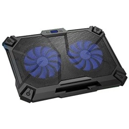 Cosmic Byte Comet Laptop Cooling Pad, Dual 120 mm Fans, LED Lights, Fan Speed Adjustment, USB Ports, Support Upto 17" Laptops (Blue)