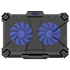 Cosmic Byte Comet Laptop Cooling Pad, Dual 120 mm Fans, LED Lights, Fan Speed Adjustment, USB Ports, Support Upto 17" Laptops (Blue)