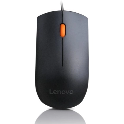 Lenovo 300 Wired Plug & Play USB Mouse, High Resolution 1600 DPI Optical Sensor