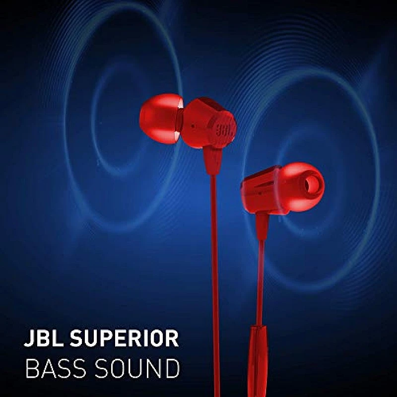JBL T50HI in-Ear Wired Headphone with Noise Isolation Mic (Red) JBL T50HI in-Ear Wired Headphone with Noise Isolation Mic (Red)