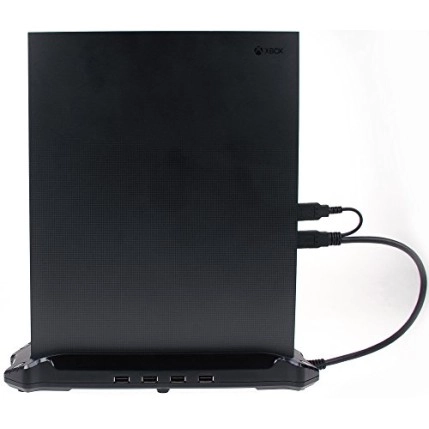 AmazonBasics Vertical Stand & USB 3.0 Hub for Xbox One X, Black