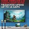 Honeywell High-Speed HDMI v2.0 Cable with Ethernet, 18 GBPS Transmission Speed, Supports 3D/4K@60Hz Ultra HD Resolution, - 3 Meter Honeywell High-Speed HDMI v2.0 Cable with Ethernet, 18 GBPS Transmission Speed, Supports 3D/4K@60Hz Ultra HD Resolution, - 3 Meter