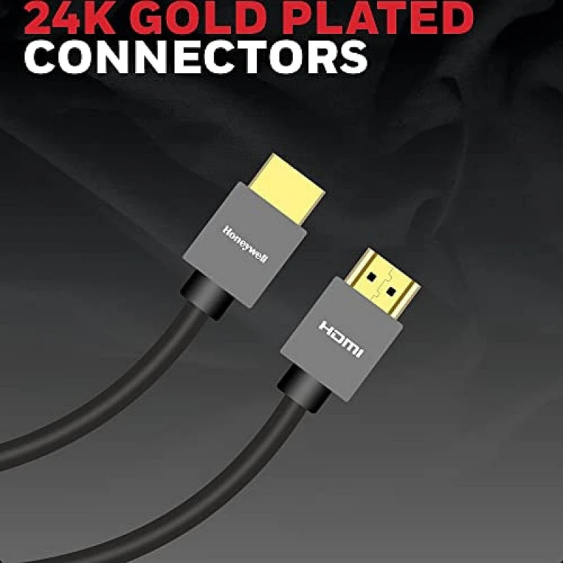 Honeywell High-Speed HDMI v2.0 Cable with Ethernet, 18 GBPS Transmission Speed, Supports 3D/4K@60Hz Ultra HD Resolution, - 3 Meter Honeywell High-Speed HDMI v2.0 Cable with Ethernet, 18 GBPS Transmission Speed, Supports 3D/4K@60Hz Ultra HD Resolution, - 3 Meter