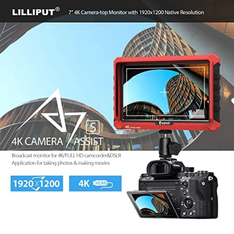 Lilliput A7S EY-ZB0167 7-inch IPS Screen 4K Camera Field Monitor for Mirrorless Cameras Lilliput A7S EY-ZB0167 7-inch IPS Screen 4K Camera Field Monitor for Mirrorless Cameras