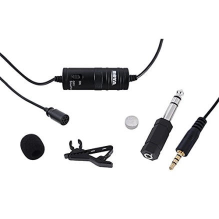 BOYA ByM1 Auxiliary Omnidirectional Lavalier Condenser Microphone with 20ft Audio Cable (Black) BOYA ByM1 Auxiliary Omnidirectional Lavalier Condenser Microphone with 20ft Audio Cable (Black)