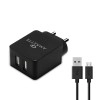 Amkette PowerPro Dual Port Wall Charger with 3.4A Smart Charging and Micro USB Cable for Android Devices (Black) Amkette PowerPro Dual Port Wall Charger with 3.4A Smart Charging and Micro USB Cable for Android Devices (Black)
