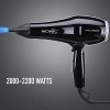 Ikonic 2500+ Professional Hair Dryer, Black, 2500W with Powerful AC motor, 2 speed and 3 heat settings with Cool shot, 2 Interchangeable Nozzles, Hang up loop, Control Frizz, All Hair Type